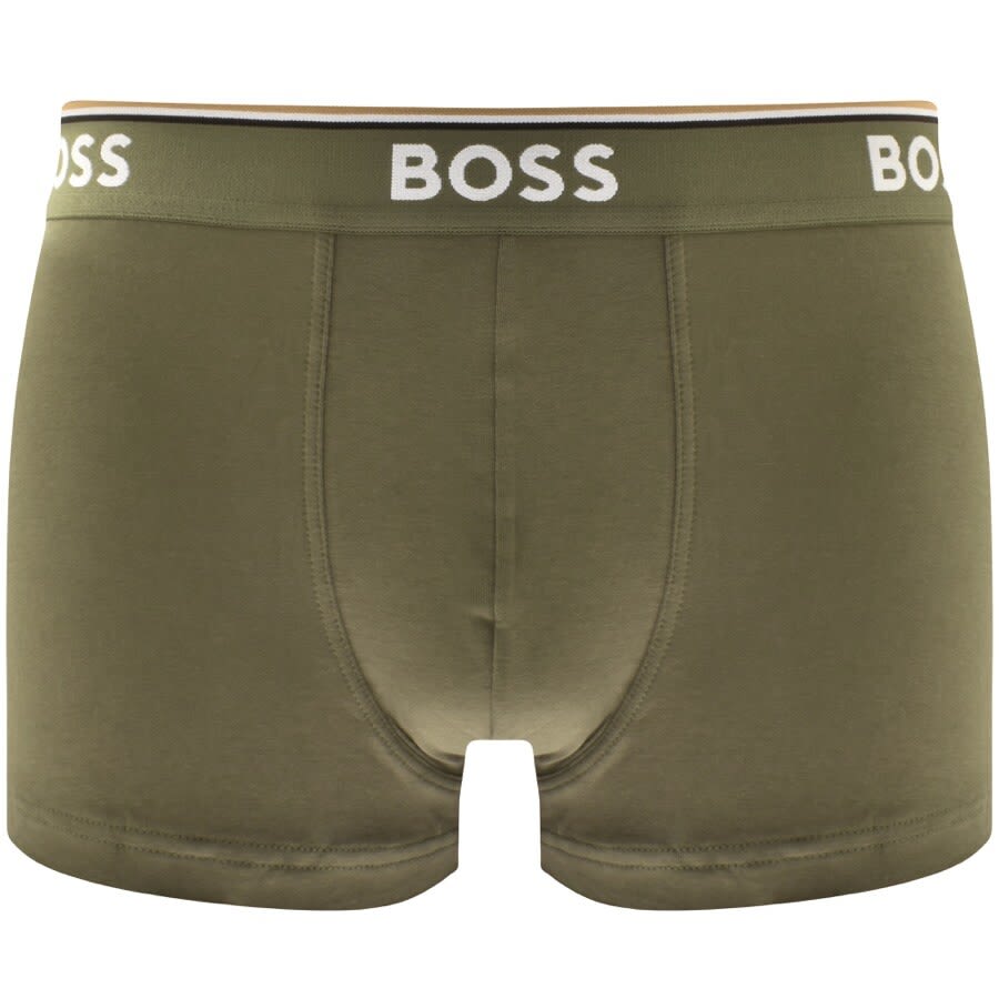 Image number 2 for BOSS Underwear Triple Pack Power Trunks Green