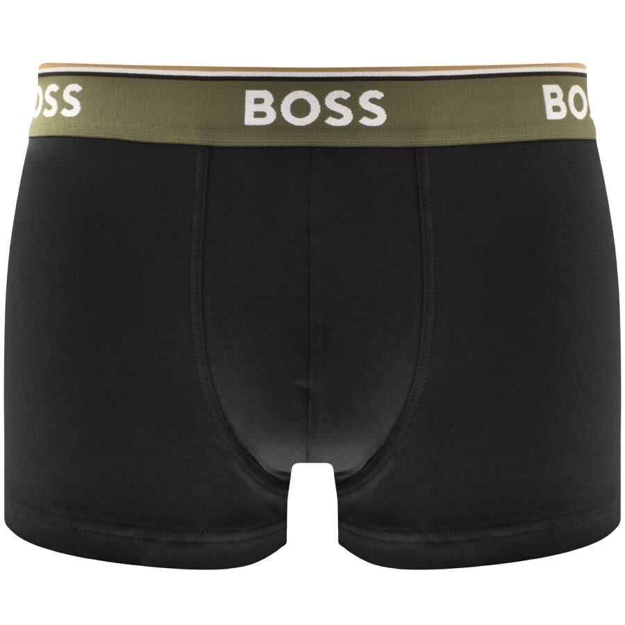 Image number 3 for BOSS Underwear Triple Pack Power Trunks Green