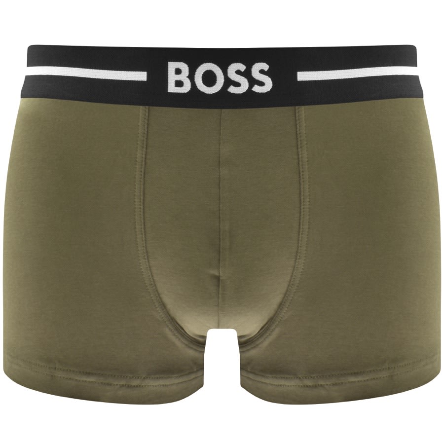 Image number 3 for BOSS Underwear Triple Pack Bold Trunks Green