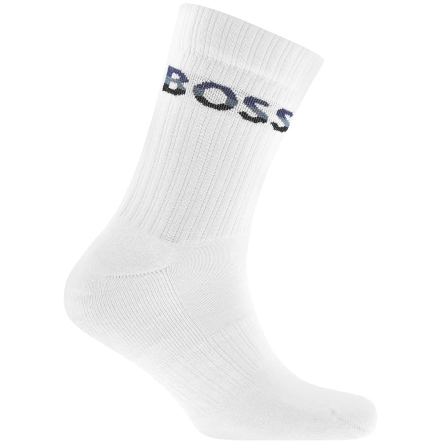 Image number 2 for BOSS Three Pack Crew Socks Gift Set White