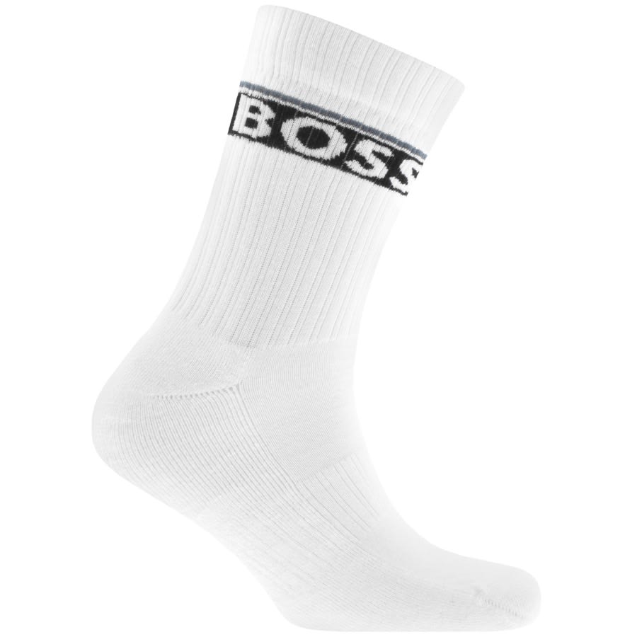 Image number 3 for BOSS Three Pack Crew Socks Gift Set White