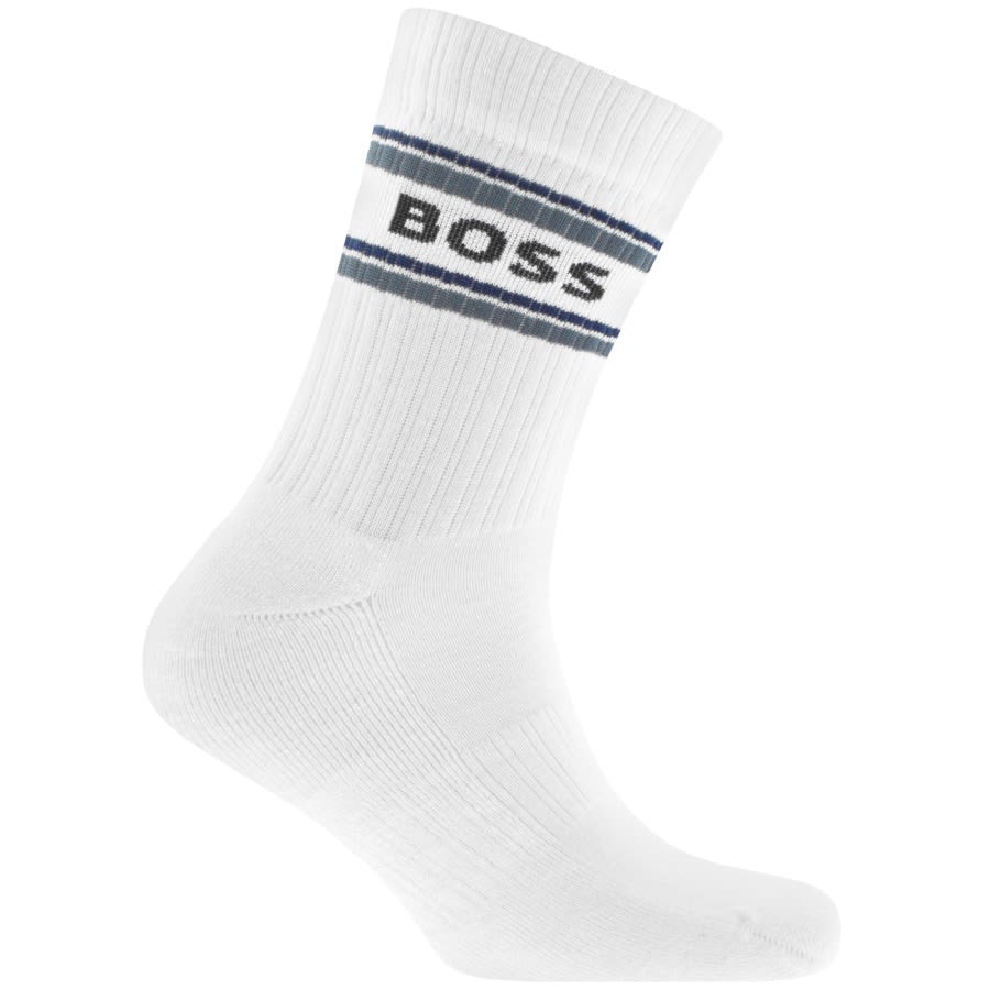 Image number 4 for BOSS Three Pack Crew Socks Gift Set White