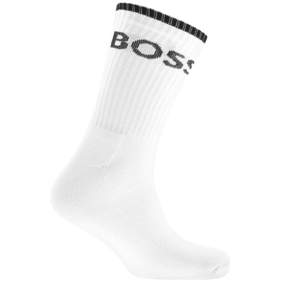 Image number 2 for BOSS Six Pack Crew Socks White