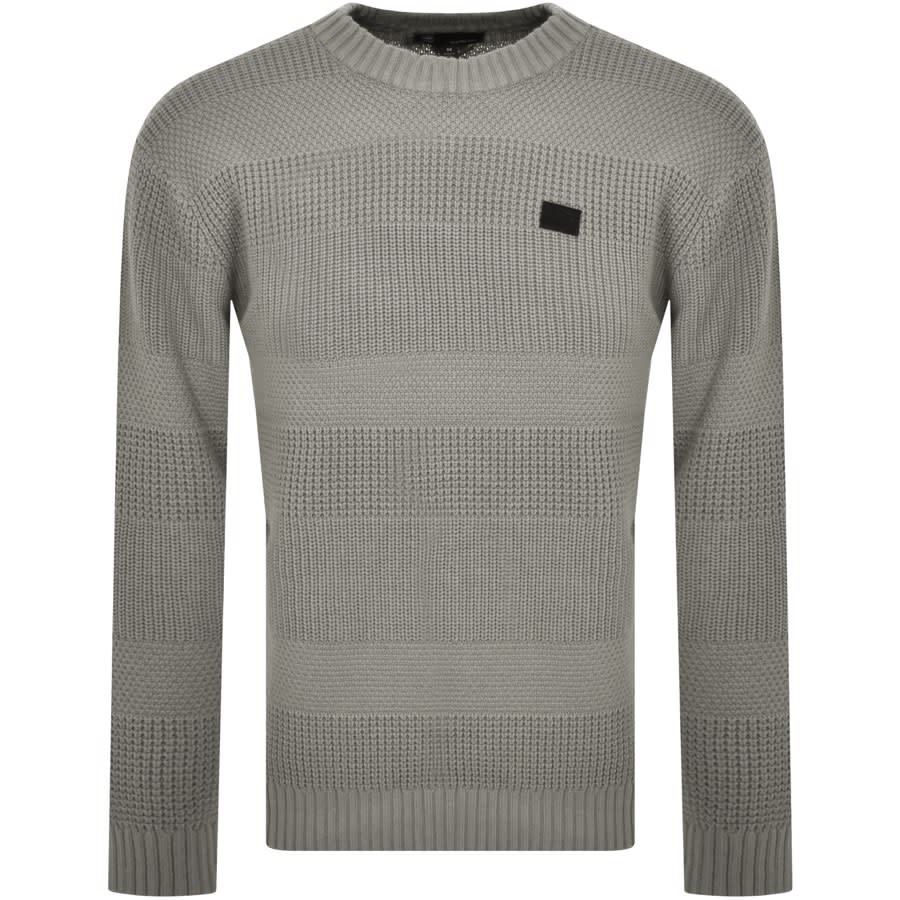 Image number 1 for G Star Raw Hori Structure Knit Jumper Grey