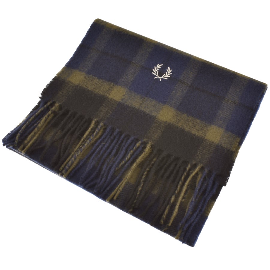 Image number 1 for Fred Perry Tartan Scarf Green
