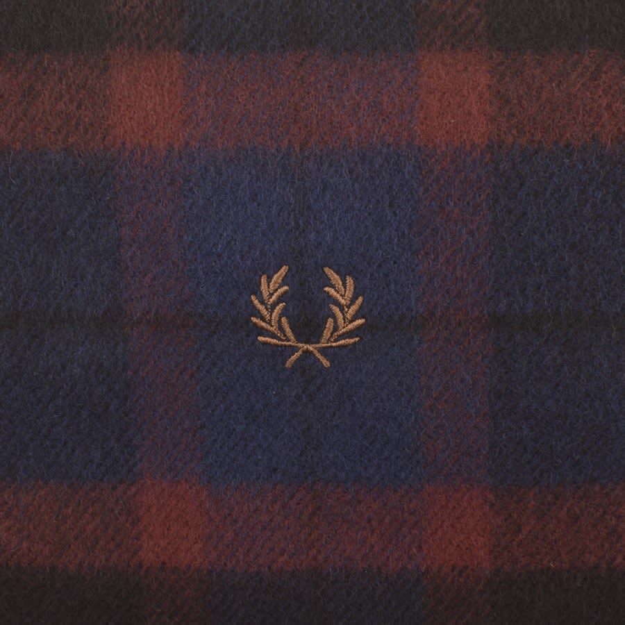 Image number 3 for Fred Perry Tartan Scarf Burgundy