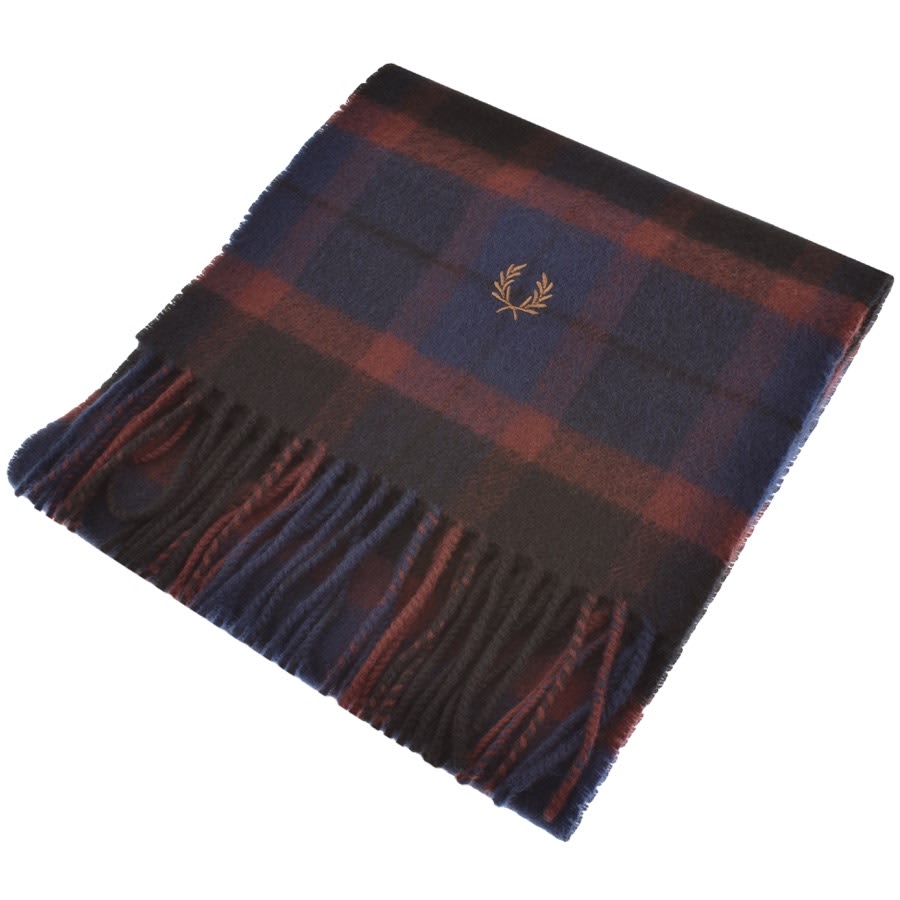 Image number 1 for Fred Perry Tartan Scarf Burgundy