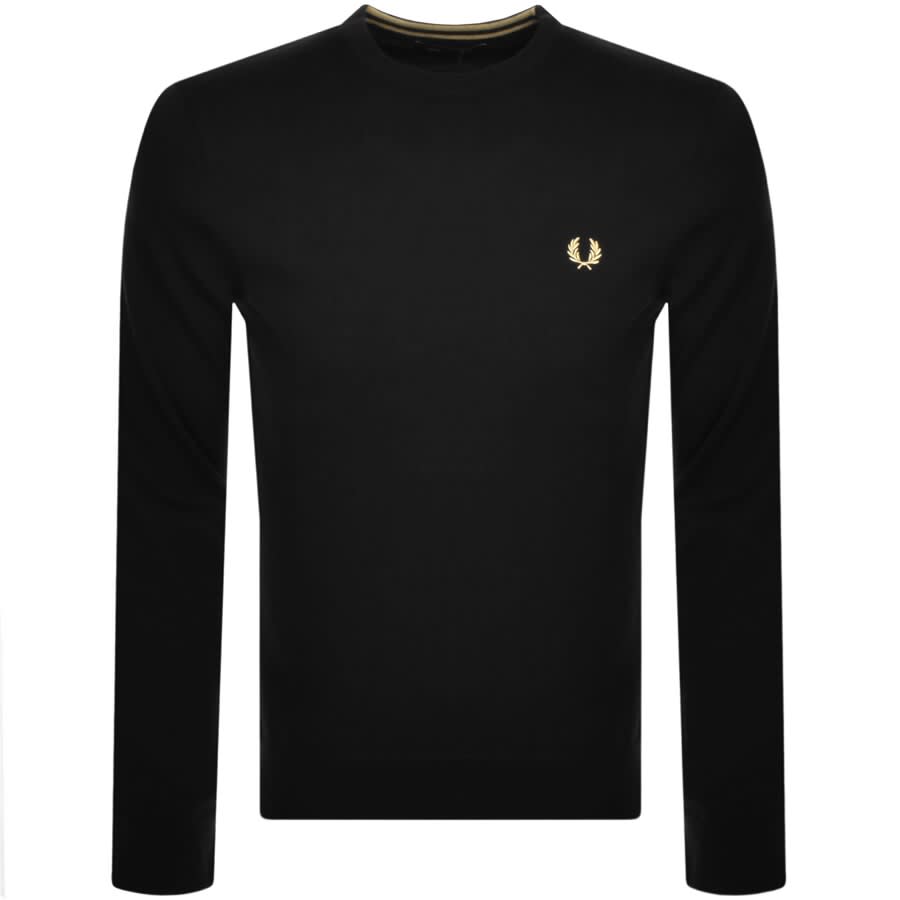 Image number 1 for Fred Perry Crew Neck Knit Jumper Black