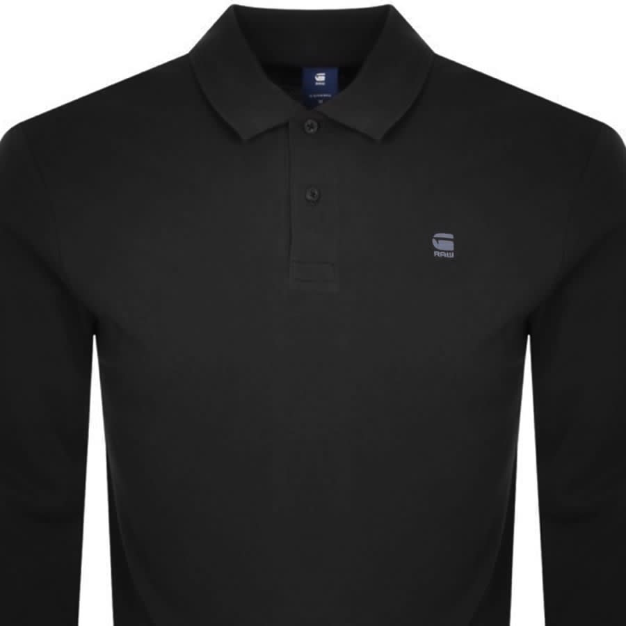Image number 2 for G Star Raw Dunda Long Sleeve Polo T Shirt Black