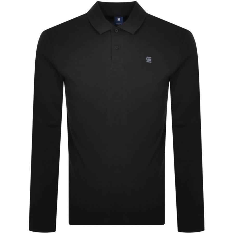 Image number 1 for G Star Raw Dunda Long Sleeve Polo T Shirt Black