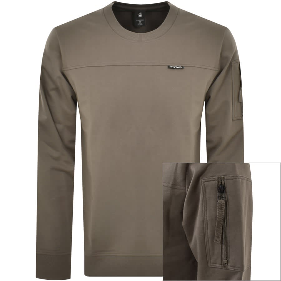 Image number 1 for G Star Raw Compact Terry Sweatshirt Brown