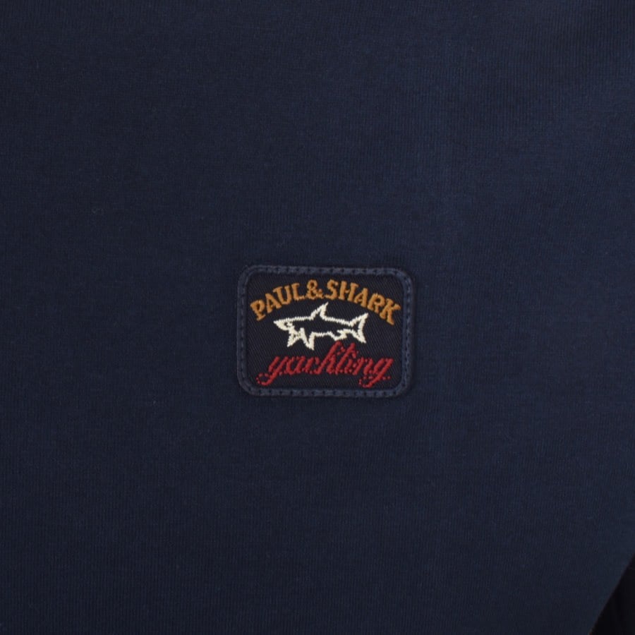 Image number 3 for Paul And Shark Long Sleeved Logo T Shirt Navy