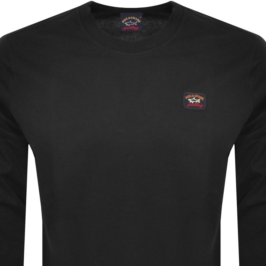 Image number 2 for Paul And Shark Long Sleeved Logo T Shirt Black