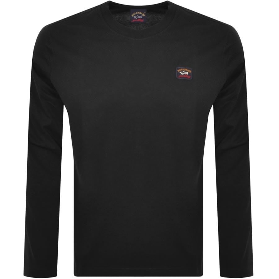 Image number 1 for Paul And Shark Long Sleeved Logo T Shirt Black