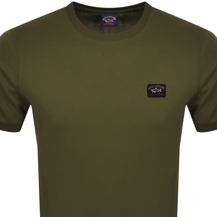 Image number 2 for Paul And Shark Short Sleeved Logo T Shirt Khaki
