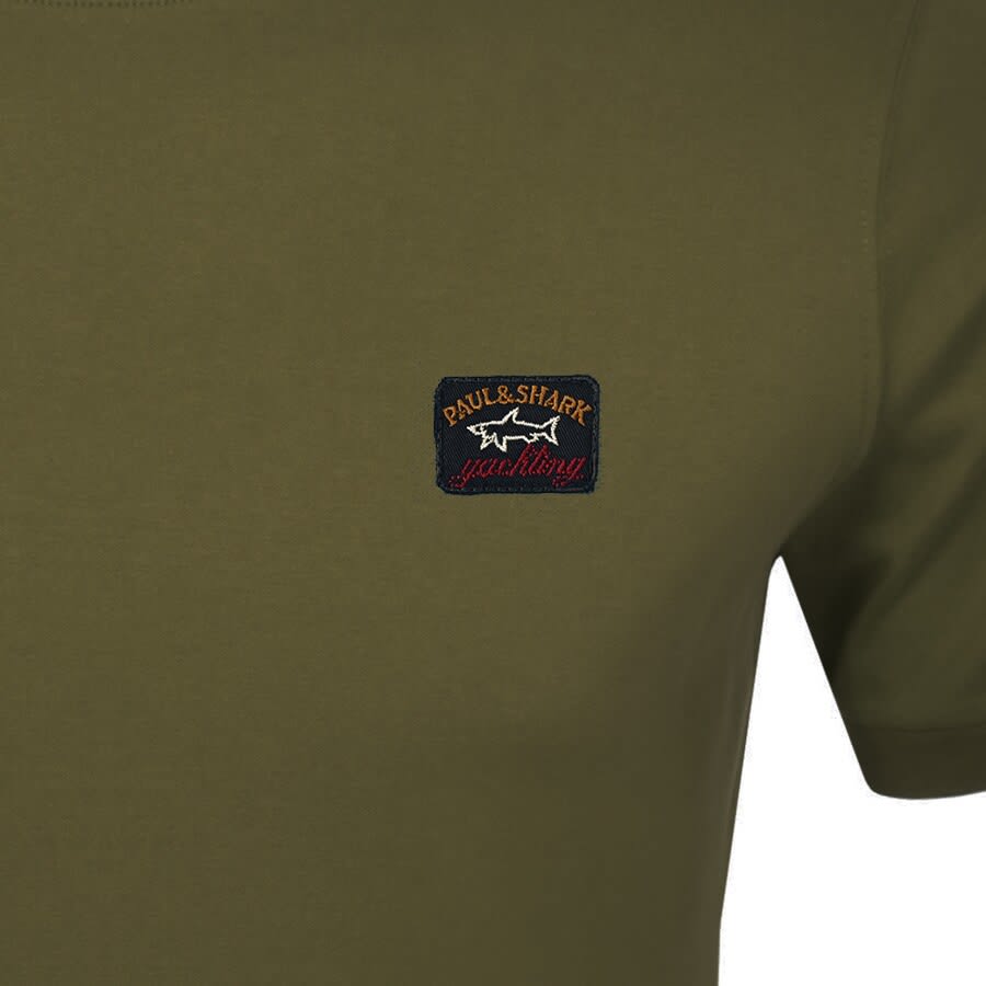 Image number 3 for Paul And Shark Short Sleeved Logo T Shirt Khaki