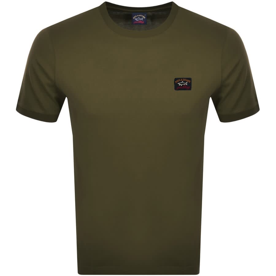 Image number 1 for Paul And Shark Short Sleeved Logo T Shirt Khaki
