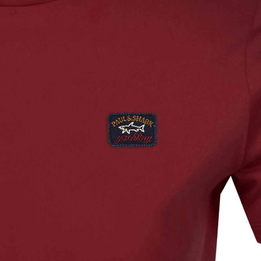 Image number 3 for Paul And Shark Short Sleeved Logo T Shirt Burgundy