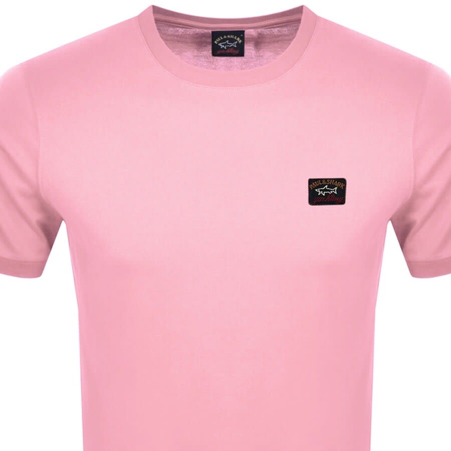 Image number 2 for Paul And Shark Short Sleeved Logo T Shirt Pink
