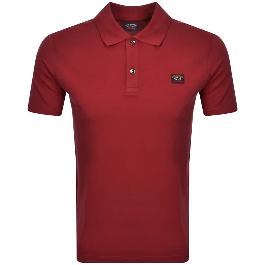 Image number 1 for Paul And Shark Short Sleeved Polo T Shirt Burgundy