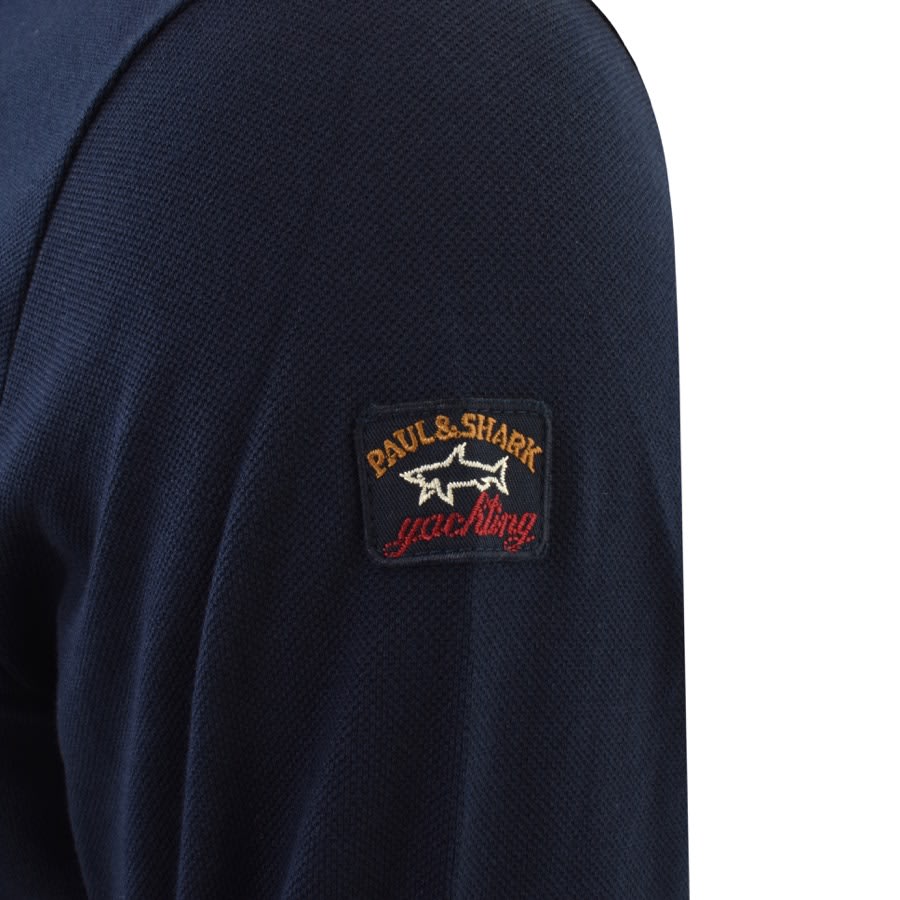 Image number 3 for Paul And Shark Long Sleeved Polo T Shirt Navy