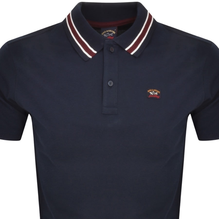 Image number 2 for Paul And Shark Short Sleeved Polo T Shirt Navy