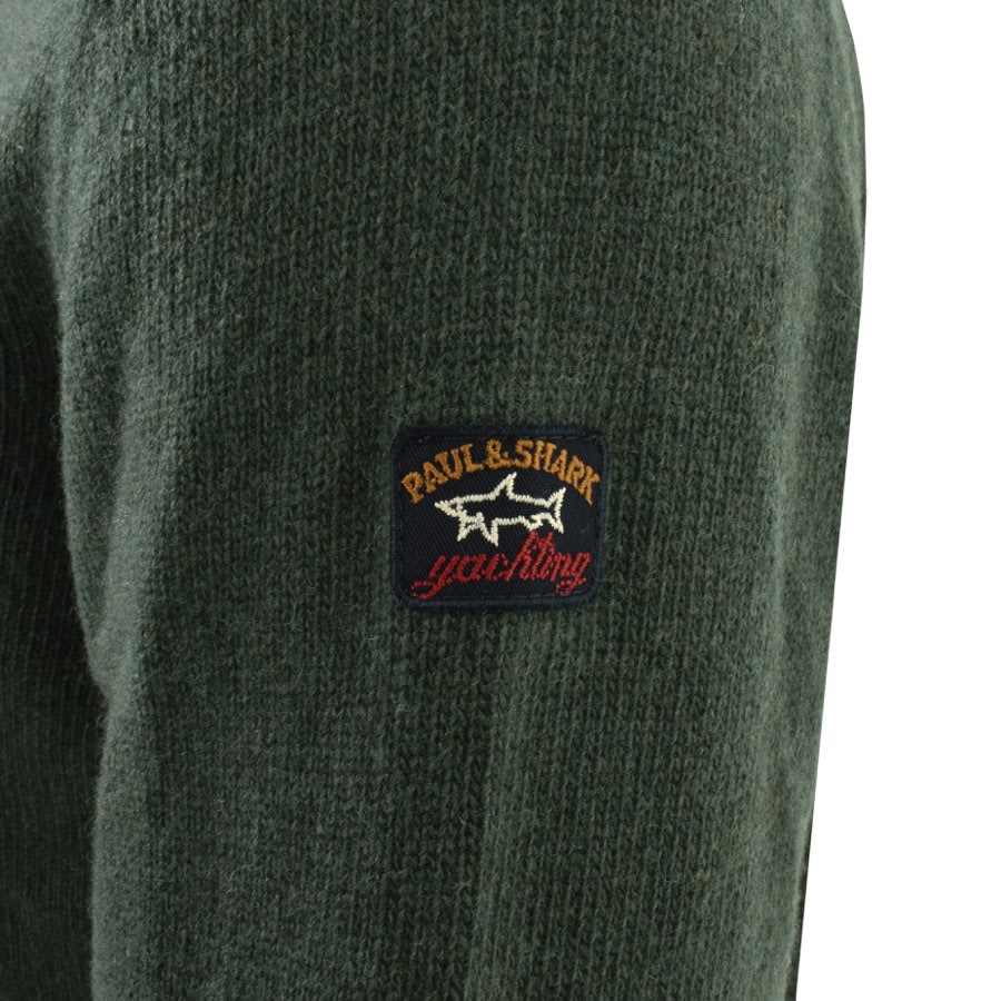 Image number 3 for Paul And Shark Knit Half Zip Jumper Green