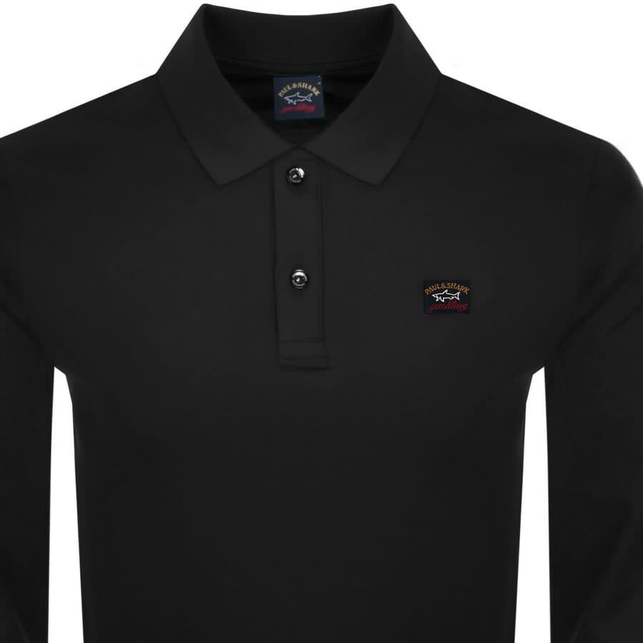 Image number 2 for Paul And Shark Long Sleeved Polo T Shirt Black