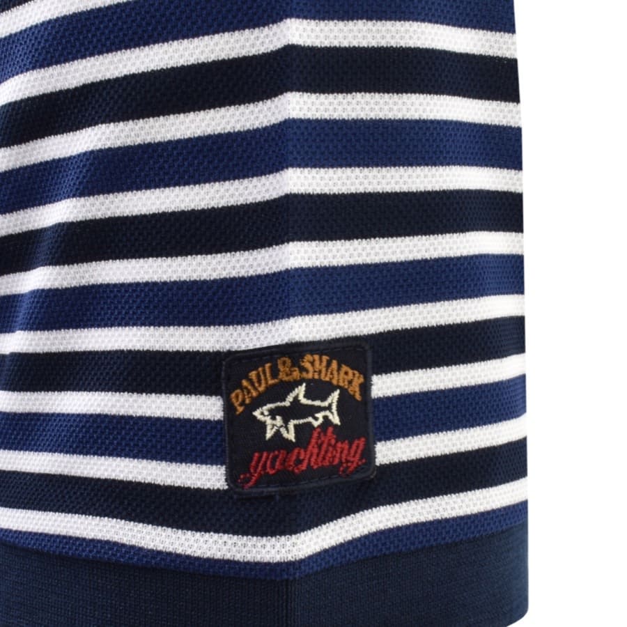 Image number 3 for Paul And Shark Striped Polo T Shirt White