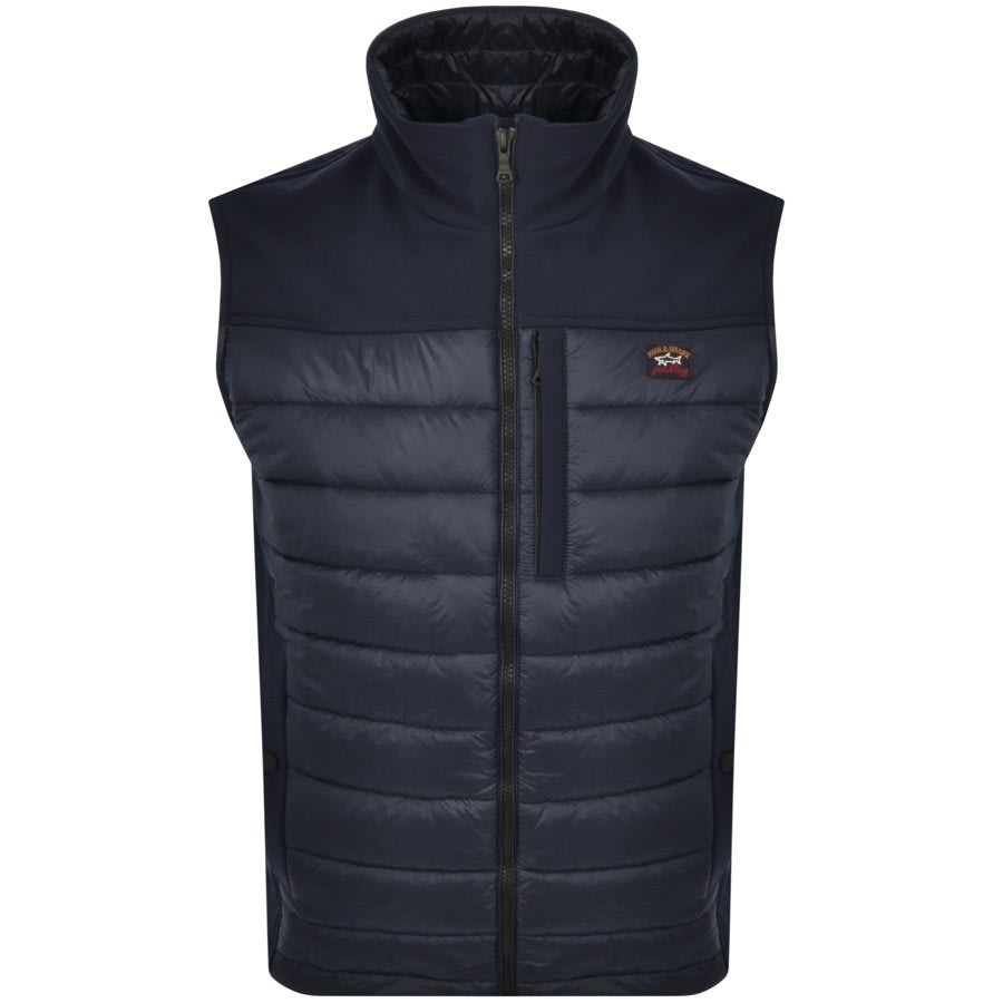 Image number 1 for Paul And Shark Padded Hybrid Gilet Navy
