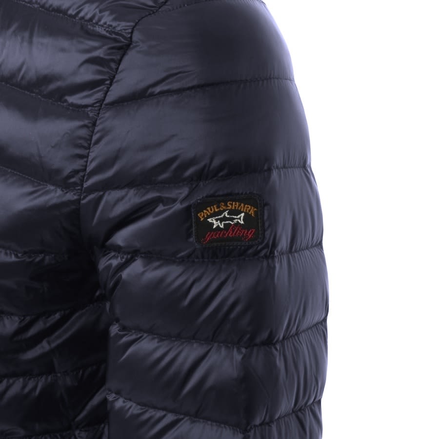 Image number 3 for Paul And Shark Hooded Quilted Jacket Navy