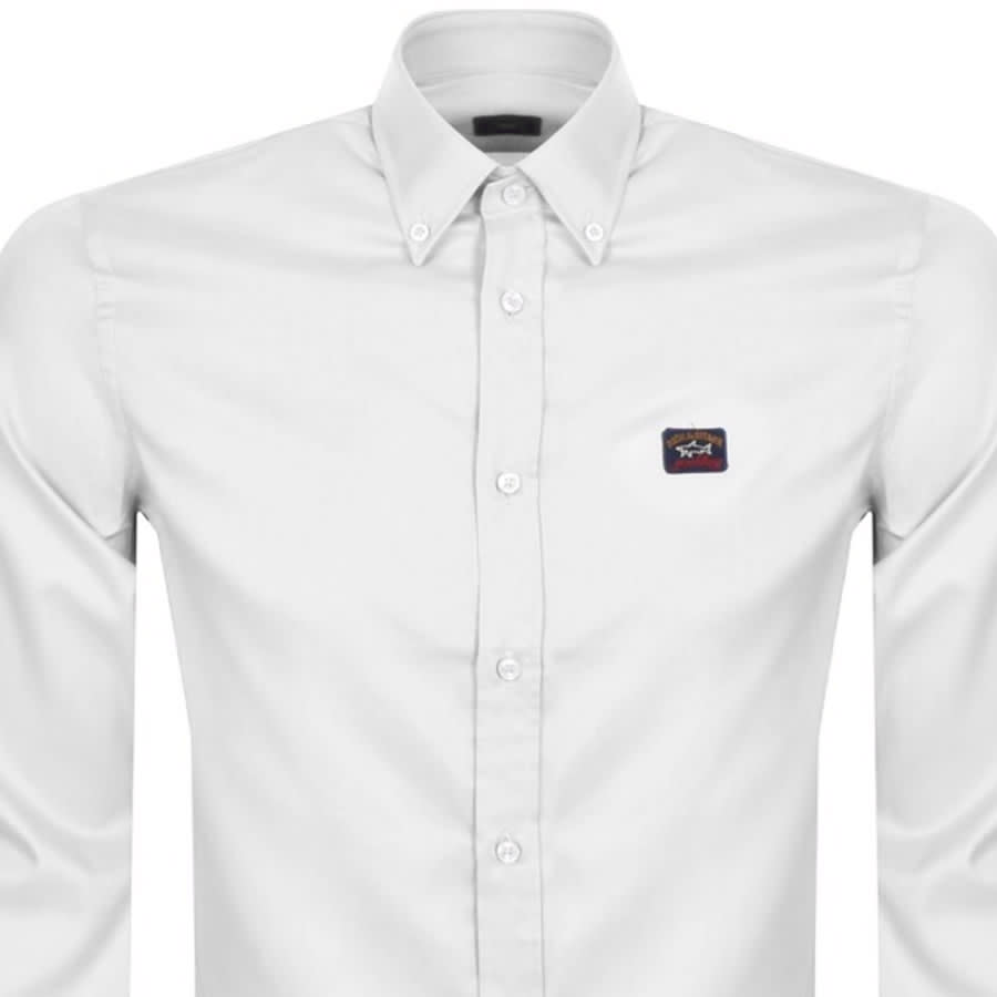 Image number 2 for Paul And Shark Cotton Long Sleeved Shirt White