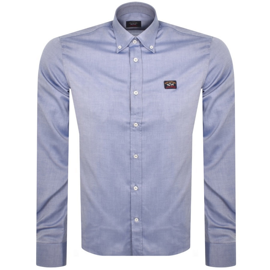 Image number 1 for Paul And Shark Cotton Long Sleeved Shirt Blue
