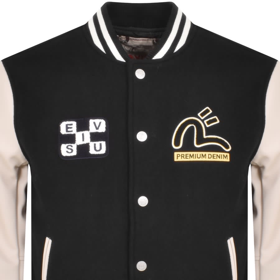 Image number 2 for Evisu Varsity Jacket Black