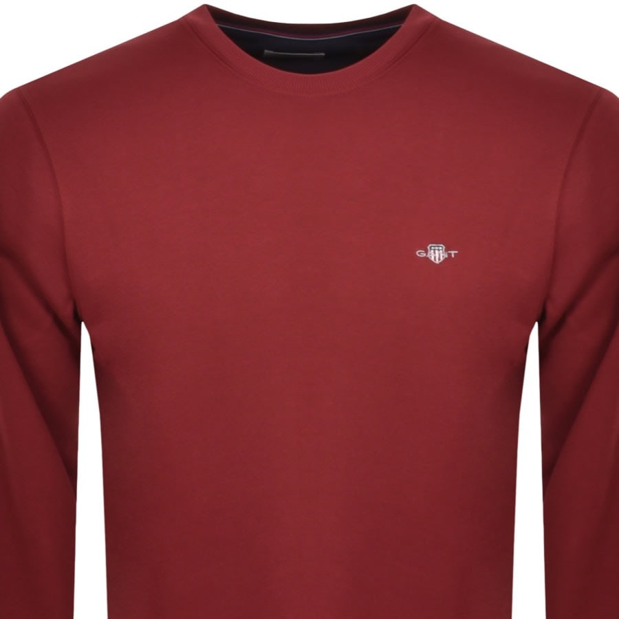 Image number 2 for Gant Regular Shield Crew Neck Sweatshirt Red