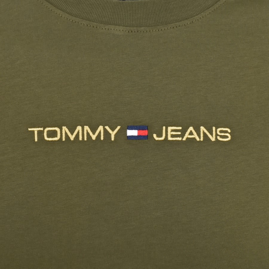 Image number 3 for Tommy Jeans Classic Gold Linear T Shirt Green