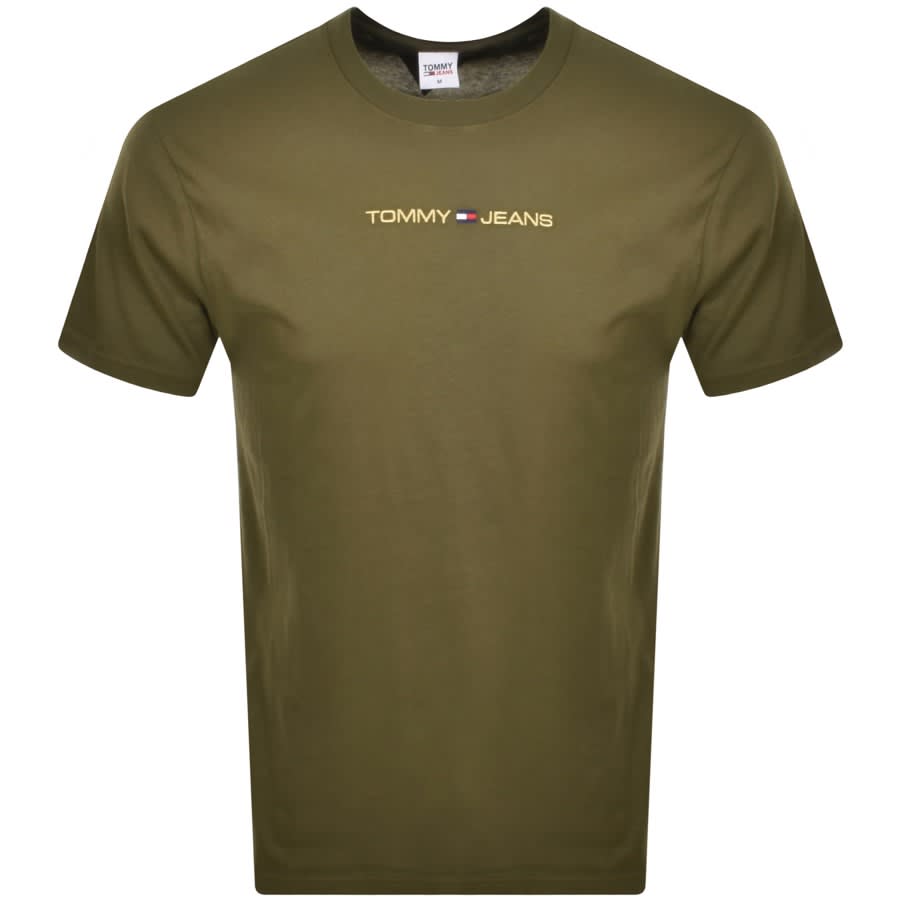 Image number 1 for Tommy Jeans Classic Gold Linear T Shirt Green