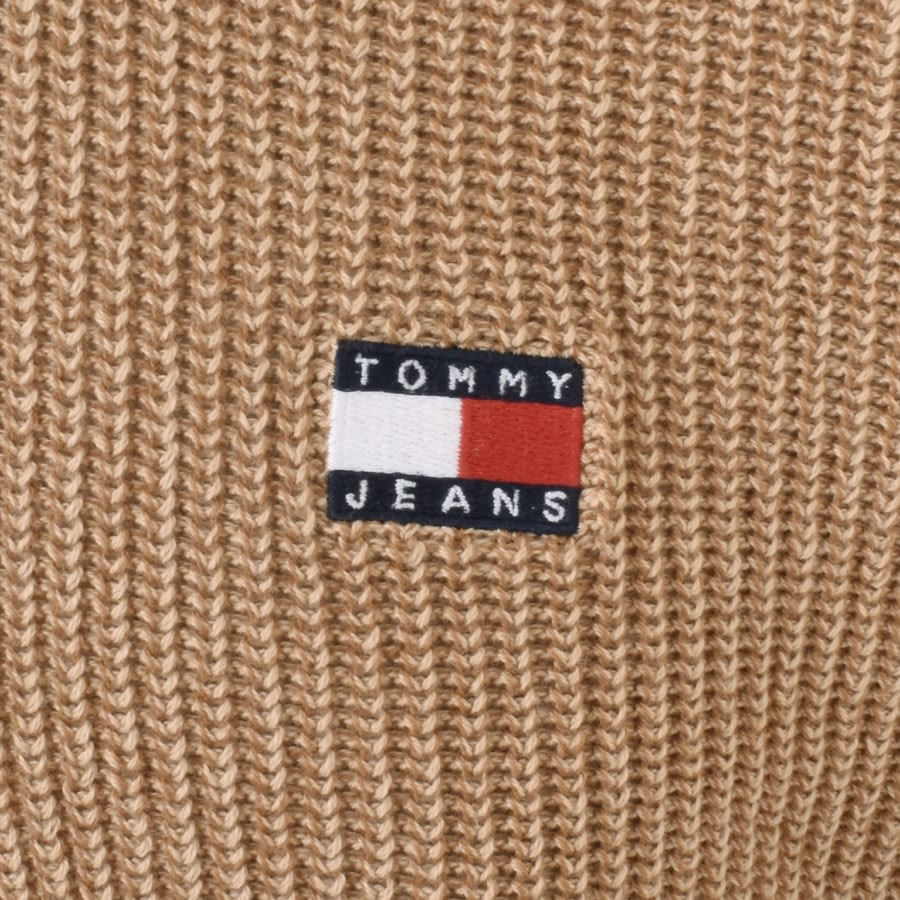 Image number 3 for Tommy Jeans Tonal XS Badge Knit Jumper Beige