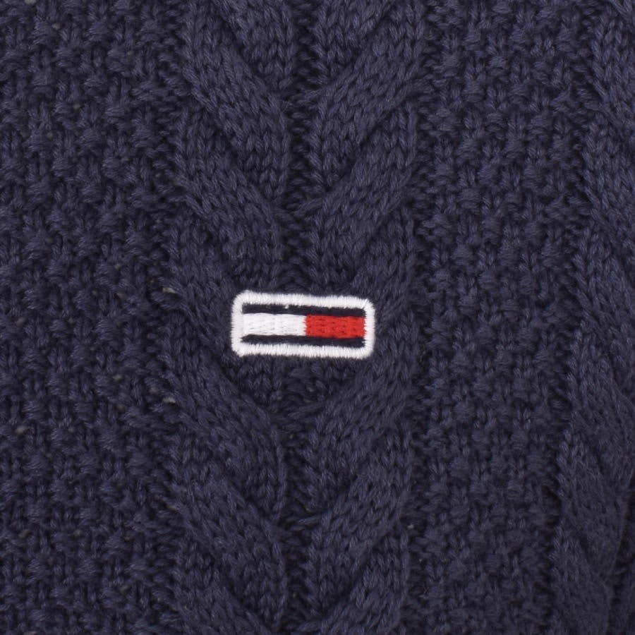 Image number 3 for Tommy Jeans Regular Cable Knit Jumper Navy
