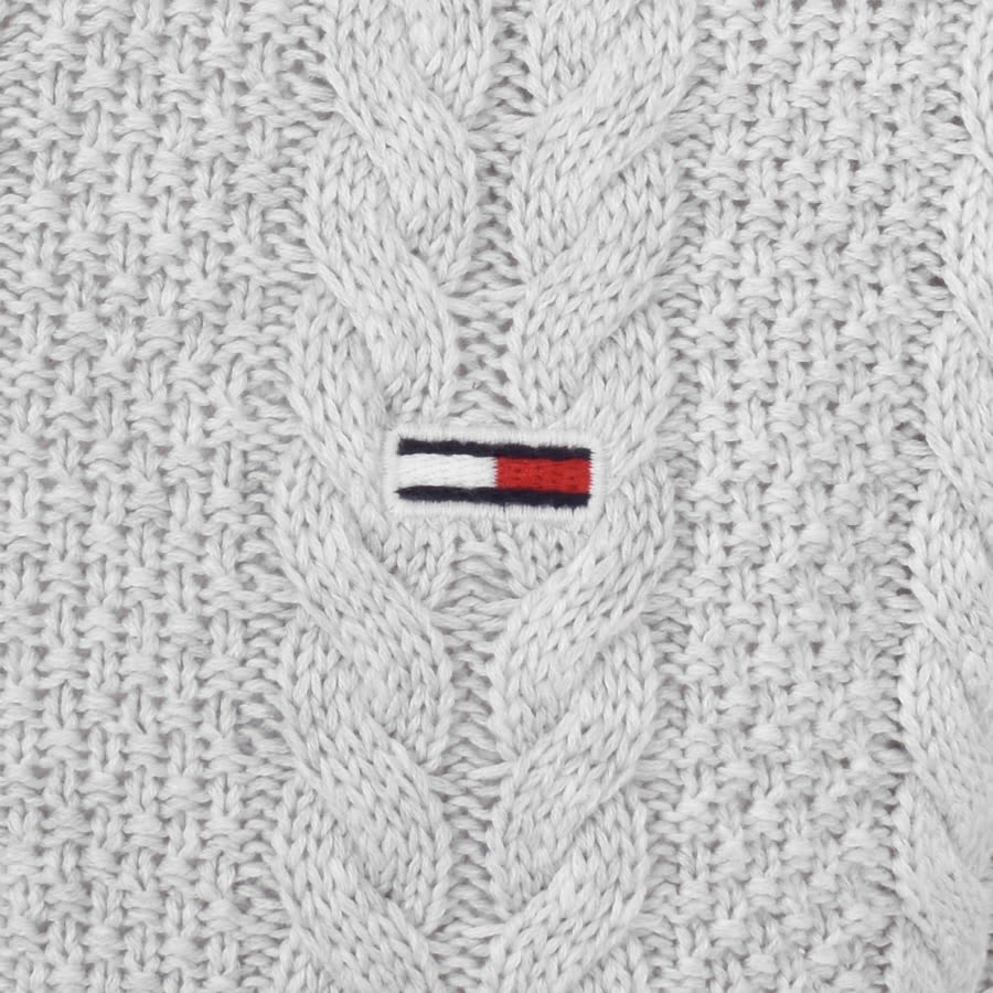 Image number 3 for Tommy Jeans Regular Cable Knit Jumper Grey