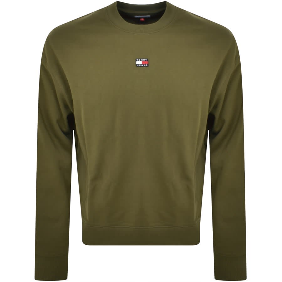 Image number 1 for Tommy Jeans Badge Sweatshirt Green