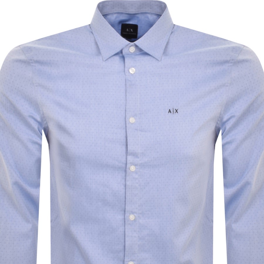Image number 2 for Armani Exchange Long Sleeve Shirt Blue