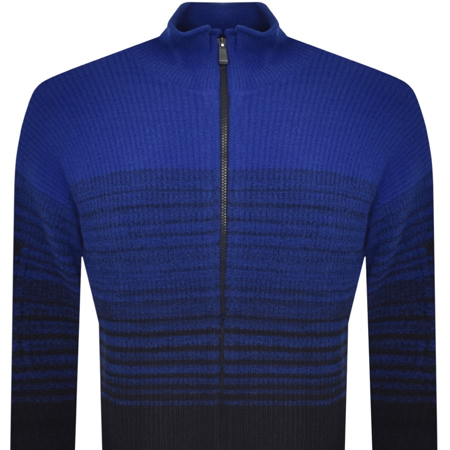 Image number 2 for Armani Exchange Full Zip Knitted Cardigan Blue