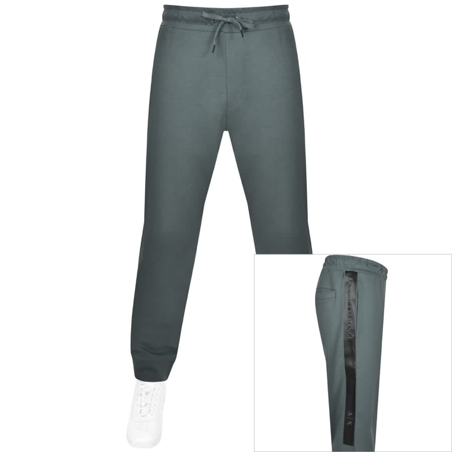 Image number 1 for Armani Exchange Logo Jogging Bottoms Blue