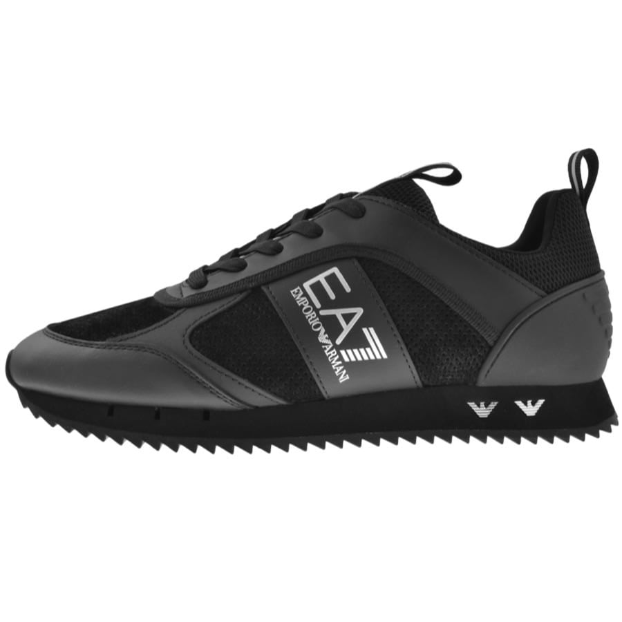 EA7 Emporio Armani Logo Trainers Black Mainline Menswear Denmark
