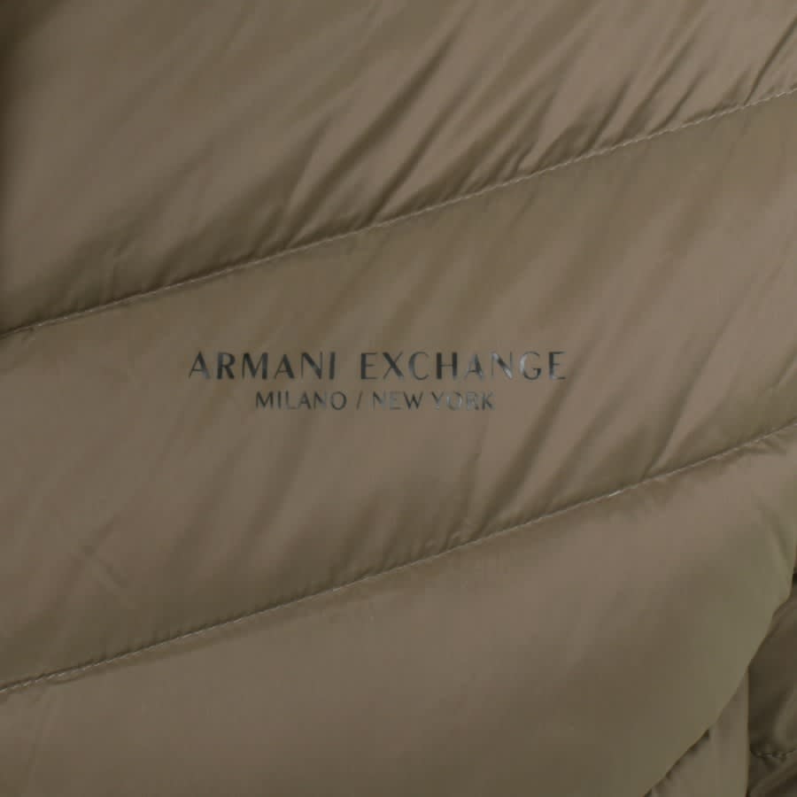 Image number 3 for Armani Exchange Hooded Down Jacket Khaki
