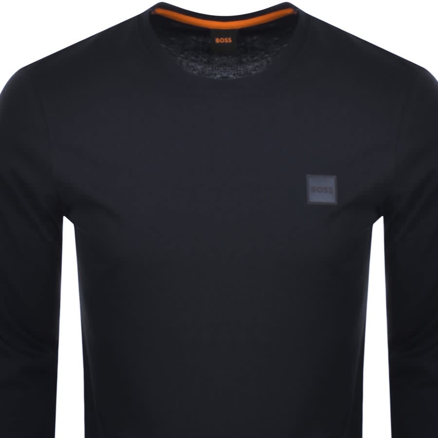 Image number 2 for BOSS Tacks Long Sleeve Logo T Shirt Navy
