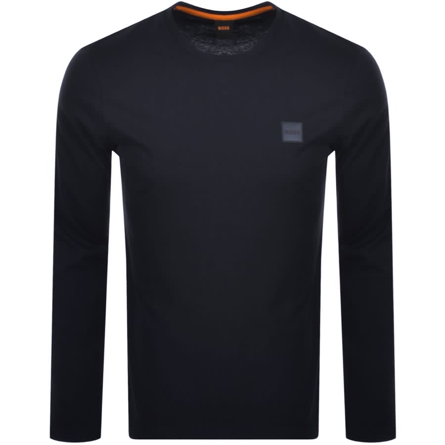 Image number 1 for BOSS Tacks Long Sleeve Logo T Shirt Navy