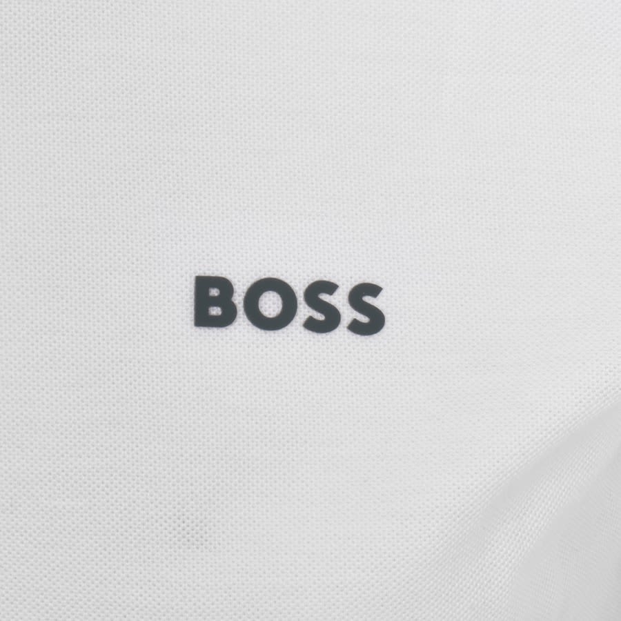 BOSS Pe Glitch Knit Polo T Shirt White | Mainline Menswear