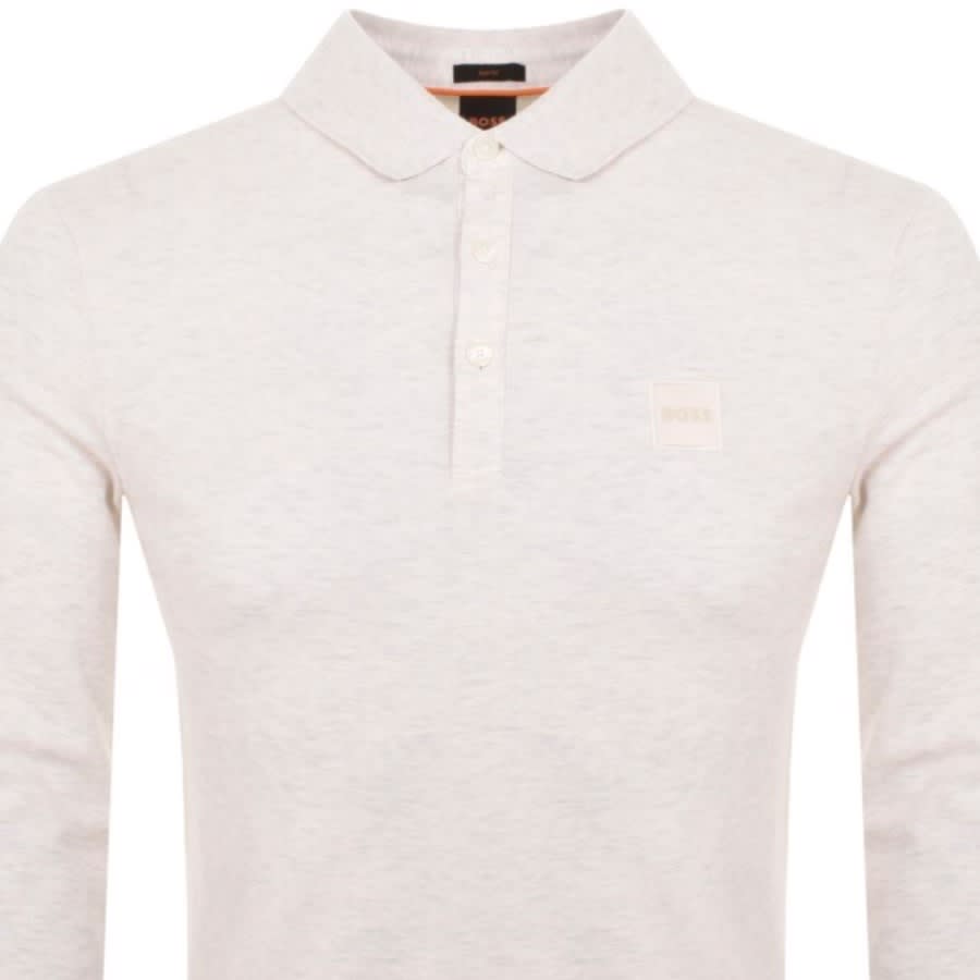 Image number 2 for BOSS Passerby Long Sleeved Polo T Shirt Beige